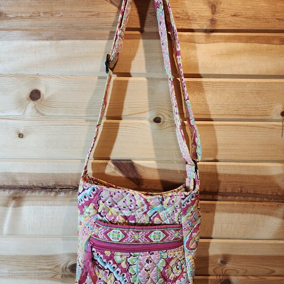 Vintage Vera Bradley Quilted Crossbody Bag – Pink Paisley Floral Print - Picture 2 of 10
